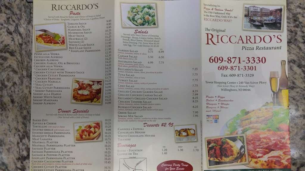 Riccardos Pizza & Restaurant | 240 John F Kennedy Way, Willingboro, NJ 08046, USA | Phone: (609) 871-3330