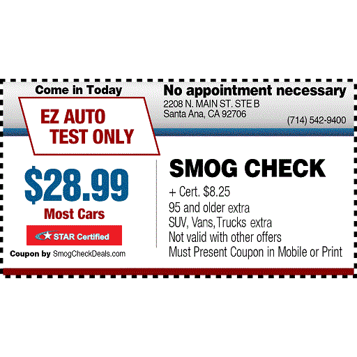 EZ Auto Smog Check | 2208 N Main St #2, Santa Ana, CA 92706, USA | Phone: (714) 542-9400