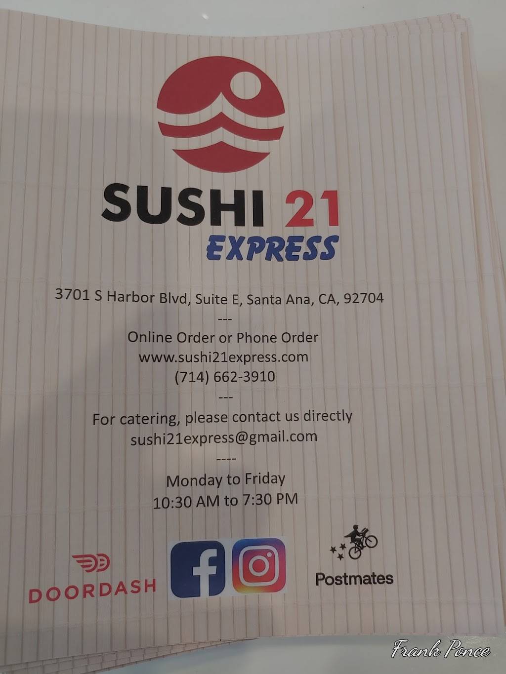Sushi 21 Express | 3701 S Harbor Blvd, Santa Ana, CA 92704, USA | Phone: (714) 662-3910