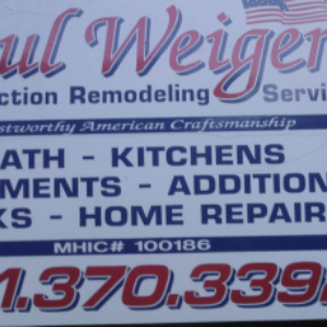 Paul Weiger Construction Remodeling Services | 10901 Easterday Rd, Myersville, MD 21773, USA | Phone: (301) 370-3392