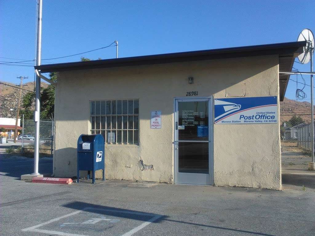 United States Postal Service | 28981 Alessandro Blvd, Moreno Valley, CA 92555, USA | Phone: (800) 275-8777