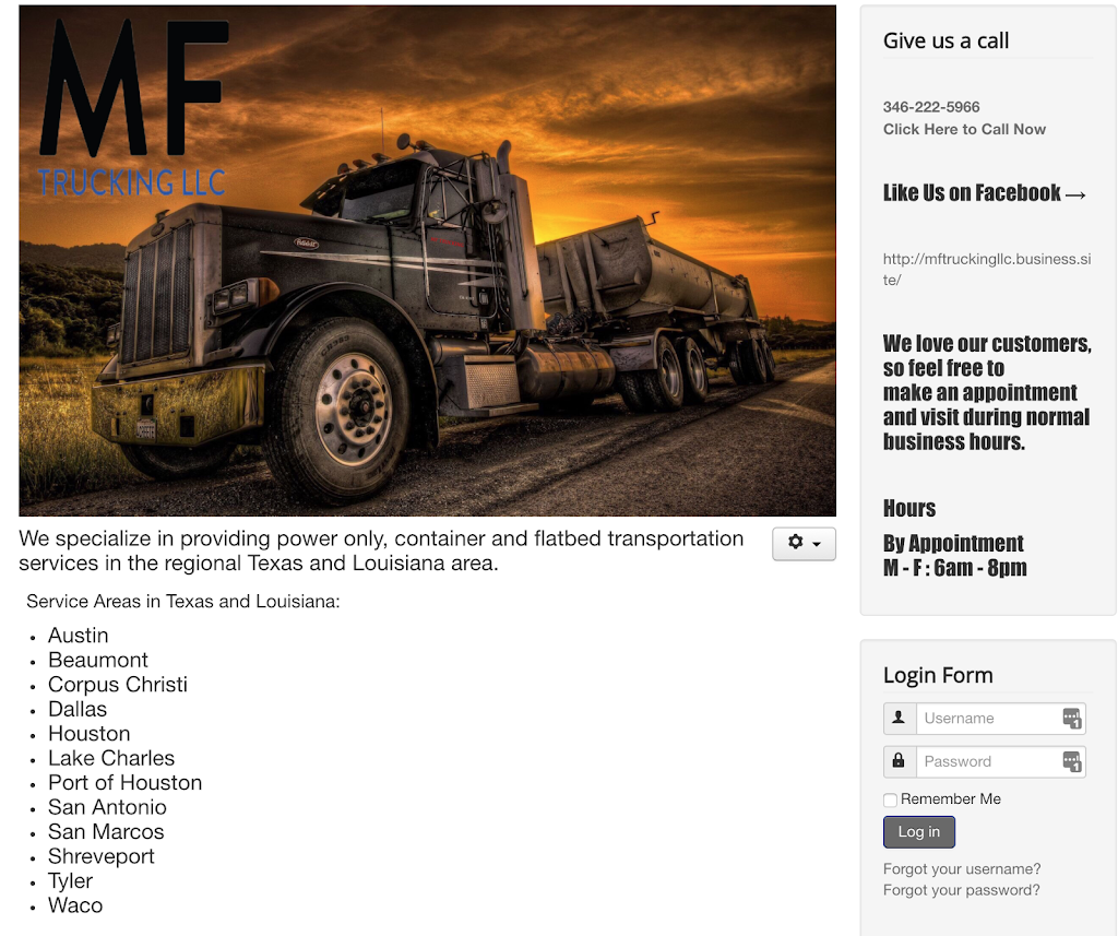 MF Trucking LLC | 9817 Wallisville Rd, Houston, TX 77013, USA | Phone: (346) 222-5966