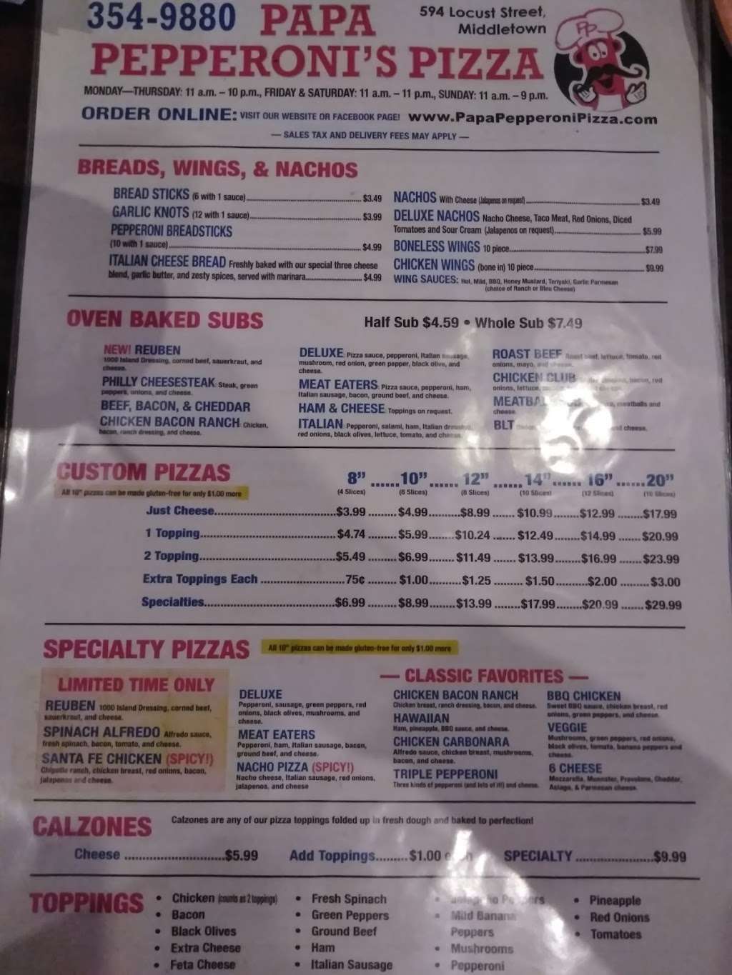 Papa Pepperoni Pizza | 594 Locust St, Middletown, IN 47356, USA | Phone: (765) 354-9880 Papa Pepperoni Pizza | 594 Locust St, Middletown, IN 47356, USA | Phone: (765) 354-9880