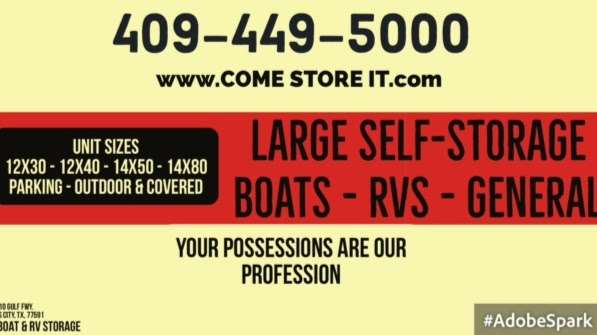 Big boat and RV storage | 210 Gulf Fwy, Texas City, TX 77591, USA | Phone: (409) 449-5000