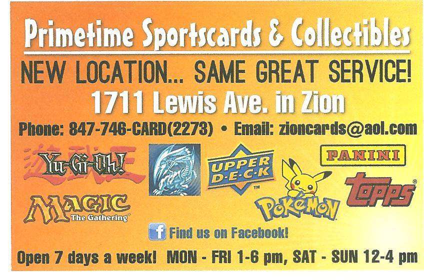 Primetime Sportscards & Collectibles | 1711 Lewis Ave, Zion, IL 60099 | Phone: (847) 746-2273