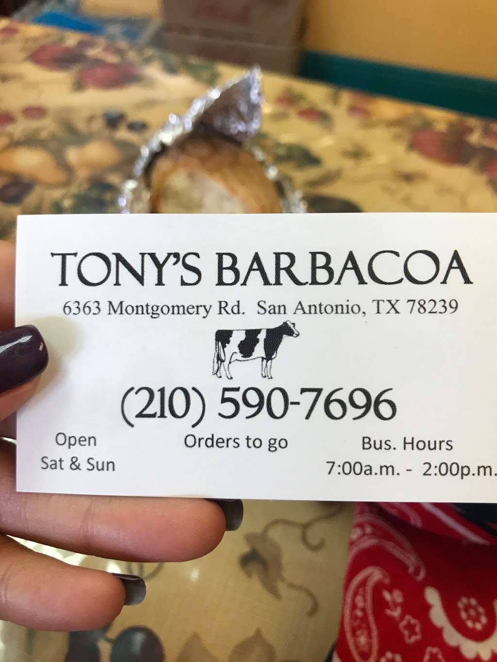 Tonys Barbacoa | 6363 Montgomery Dr, San Antonio, TX 78239, USA | Phone: (210) 590-7696