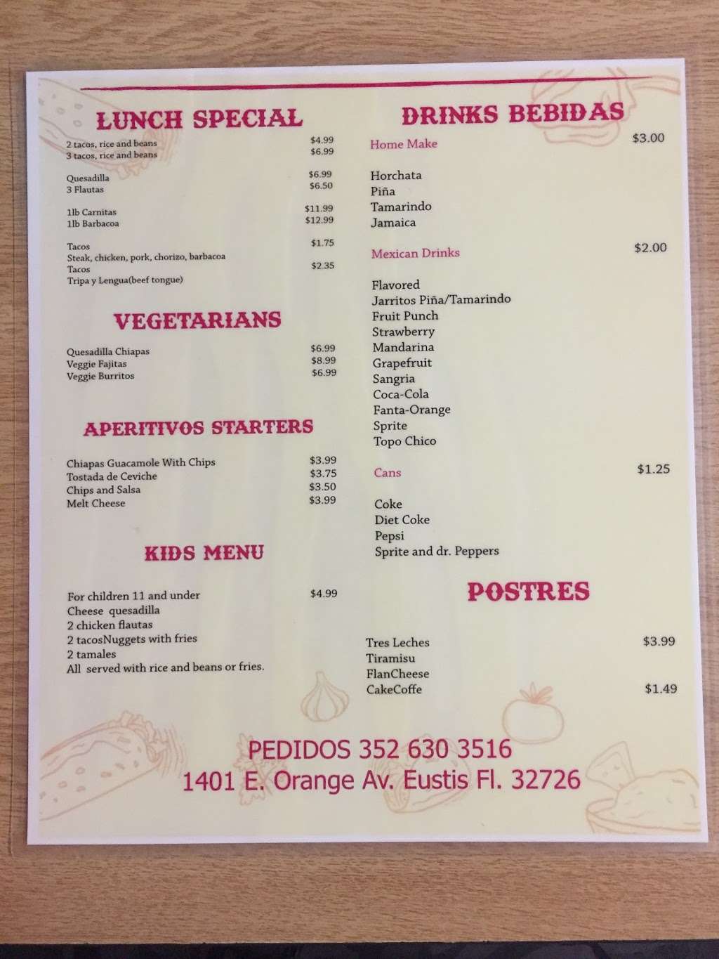 La Chiapaneca Restaurant | 1401 E Orange Ave, Eustis, FL 32726, USA | Phone: (352) 630-3516
