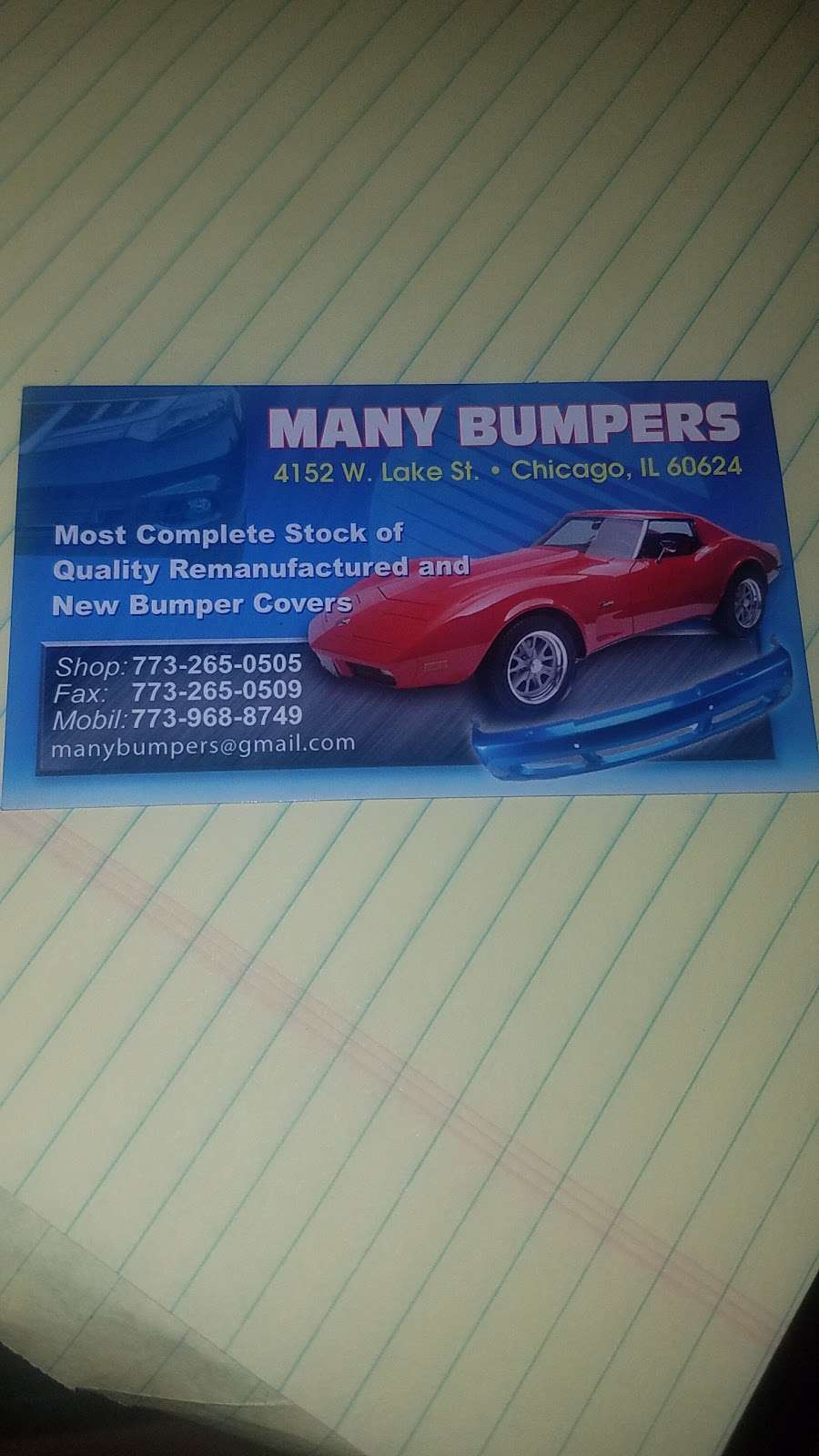 Many Bumpers Inc | 4152 W Lake St, Chicago, IL 60624, USA | Phone: (773) 265-0505