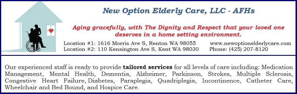 New Option Elderly Living | 1616 Morris Ave S, Renton, WA 98055, USA | Phone: (360) 907-6255