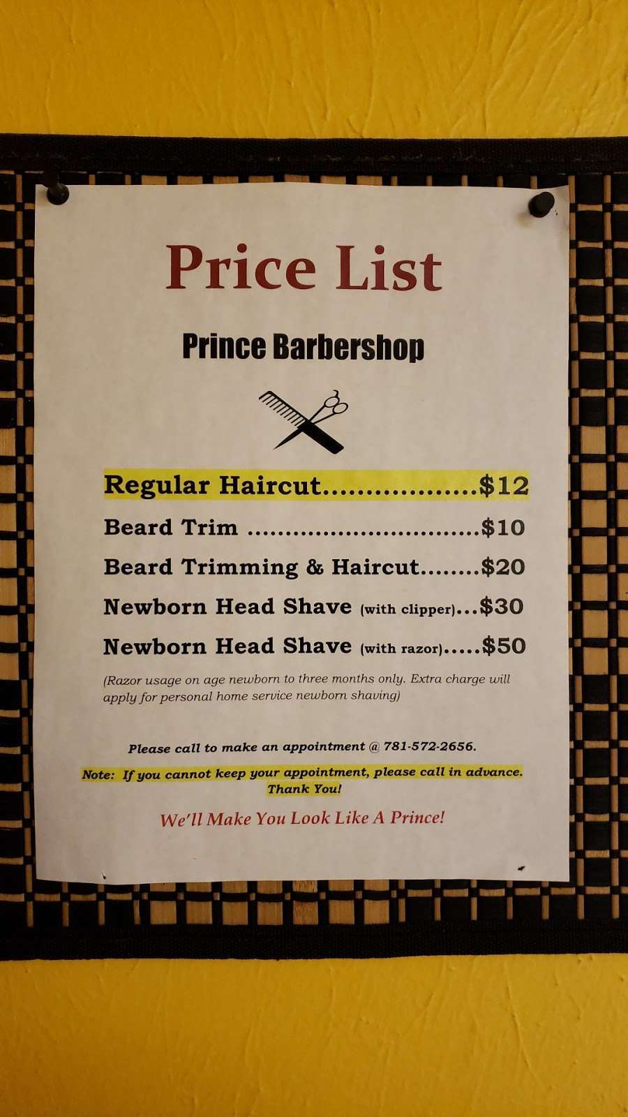 Prince Barbor Shop | 880 Boston Rd, Billerica, MA 01821, USA | Phone: (781) 572-2656