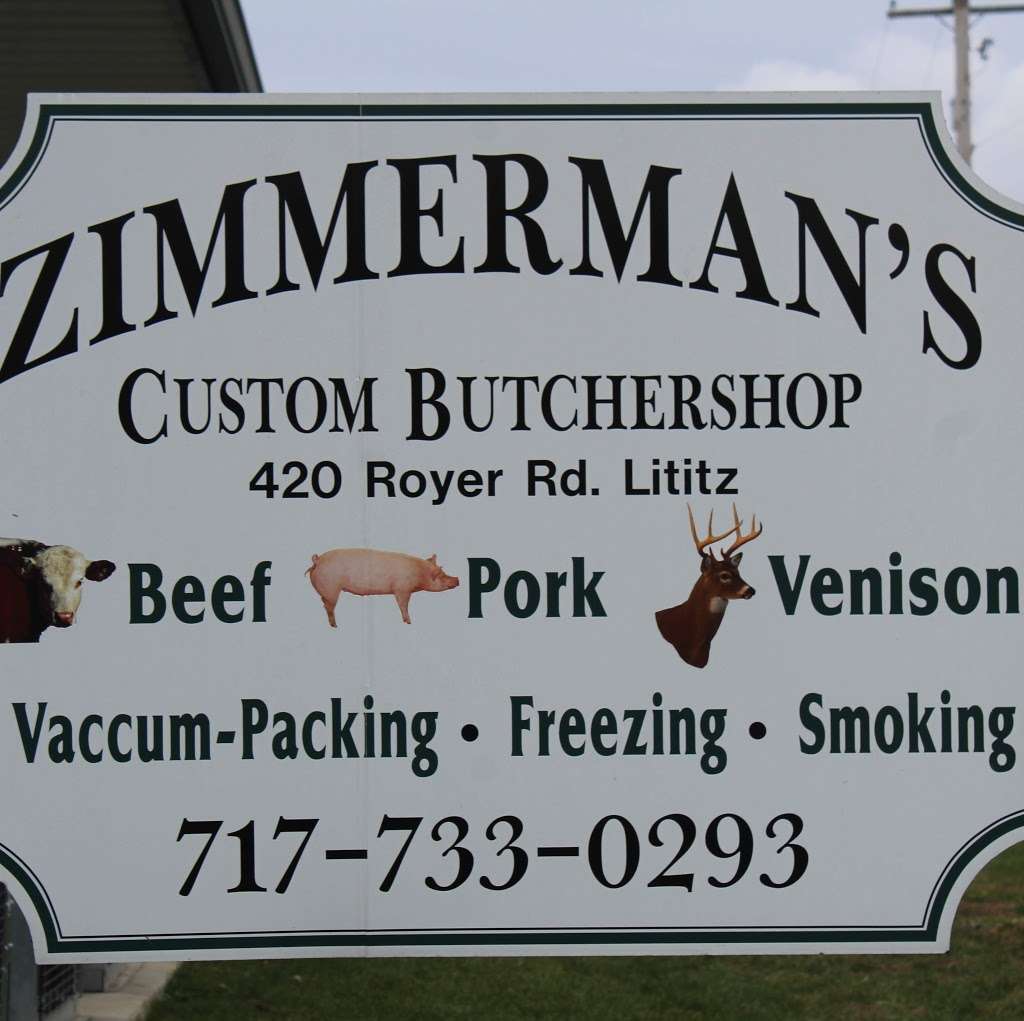 Zimmermans Custom Butcher | 420 Royer Rd, Lititz, PA 17543, USA | Phone: (717) 733-0293