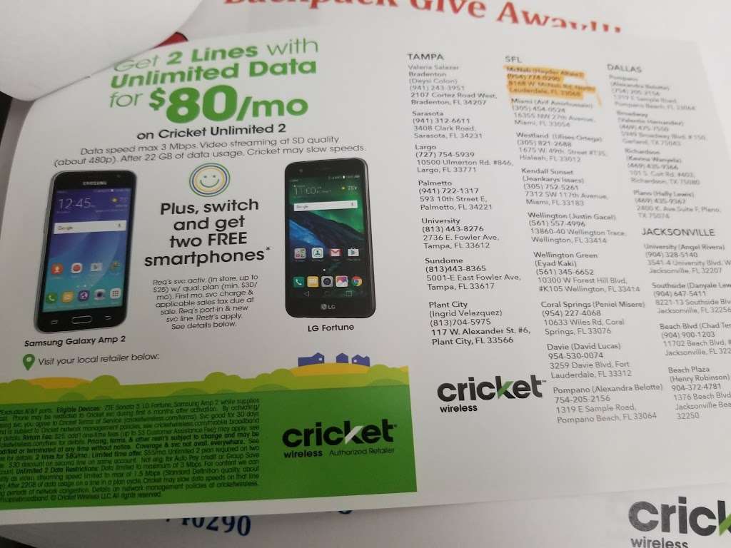 Cricket Wireless Authorized Retailer | 7970 W McNab Rd, North Lauderdale, FL 33068, USA | Phone: (954) 960-2894