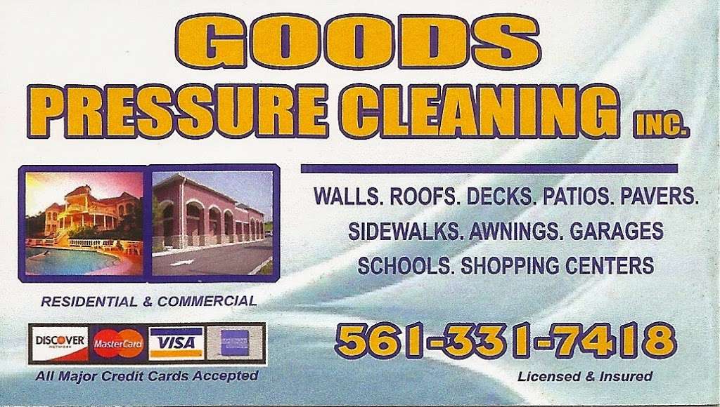 Goods Pressure Cleaning, Inc. | 2006 Ware Dr, West Palm Beach, FL 33409, USA | Phone: (561) 331-7418