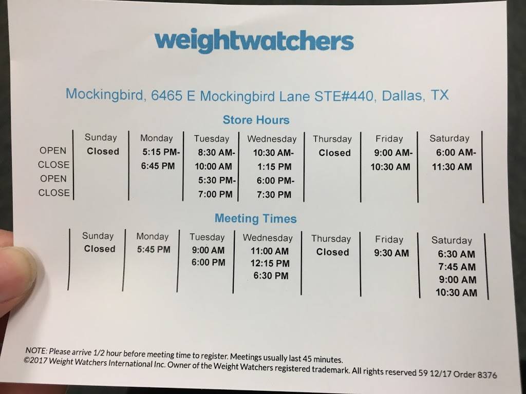 WW (Weight Watchers) | 6465 E Mockingbird Ln Ste 440, Dallas, TX 75206 | Phone: (800) 651-6000