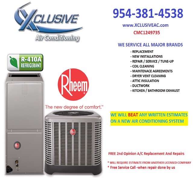 Xclusive Air Conditioning | 2000 NW 146th Ave Suite#4, Pembroke Pines, FL 33028, USA | Phone: (954) 381-4538