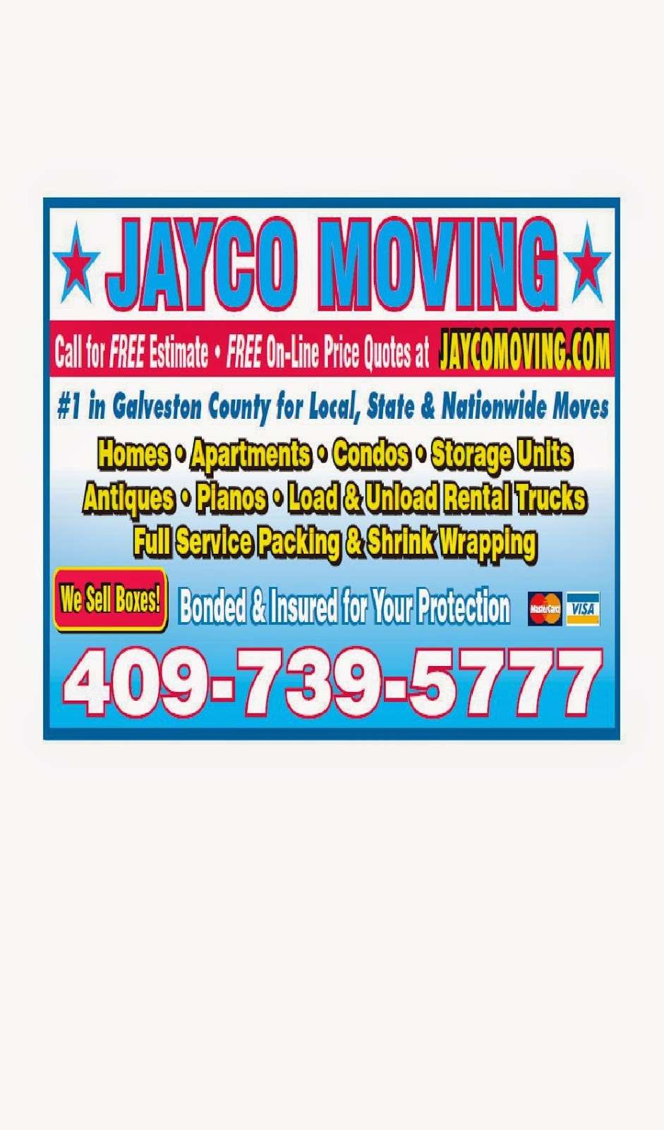 Jayco Moving Company | 3504 Tower Rd, Santa Fe, TX 77517, USA | Phone: (409) 739-5777