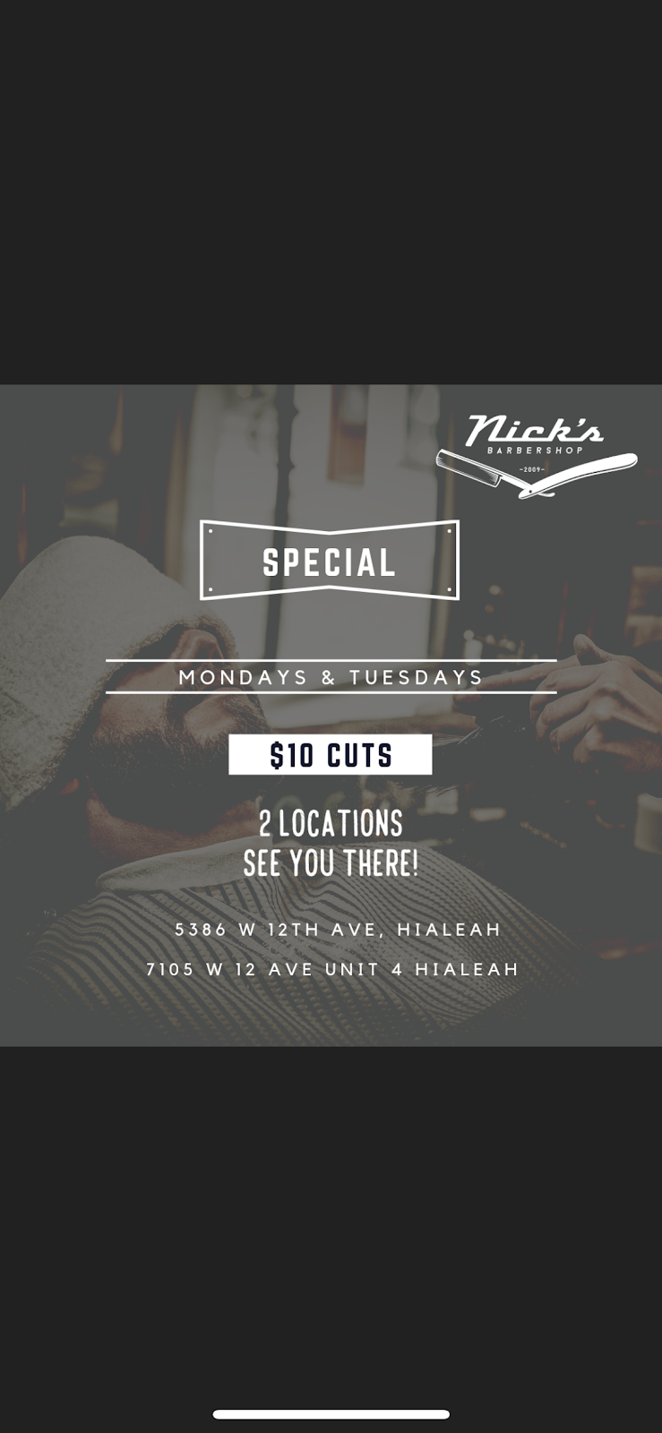 Nick’s Barber shop 2 | 7105 W 12th Ave Unit 4, Hialeah, FL 33014, USA | Phone: (305) 498-1030