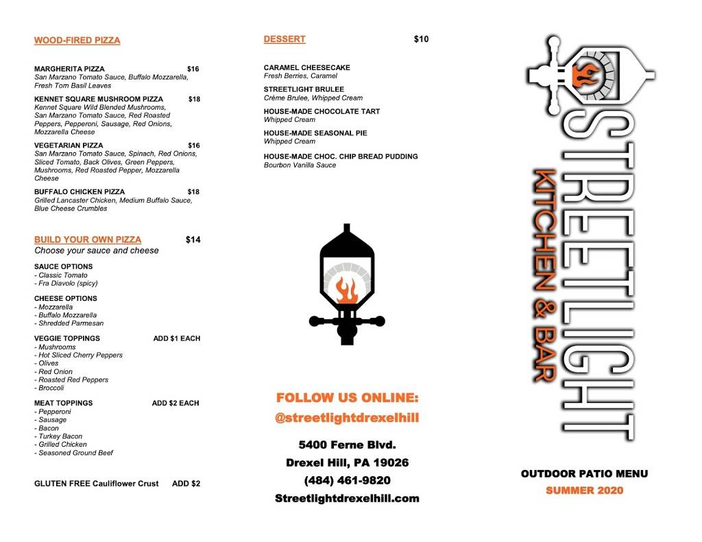 Streetlight Kitchen & Bar | 5400 Ferne Blvd, Drexel Hill, PA 19026, USA | Phone: (484) 461-9820