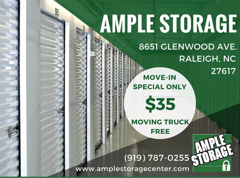 Ample Storage Center | 8651 Glenwood Ave, Raleigh, NC 27617, USA | Phone: (919) 787-0255