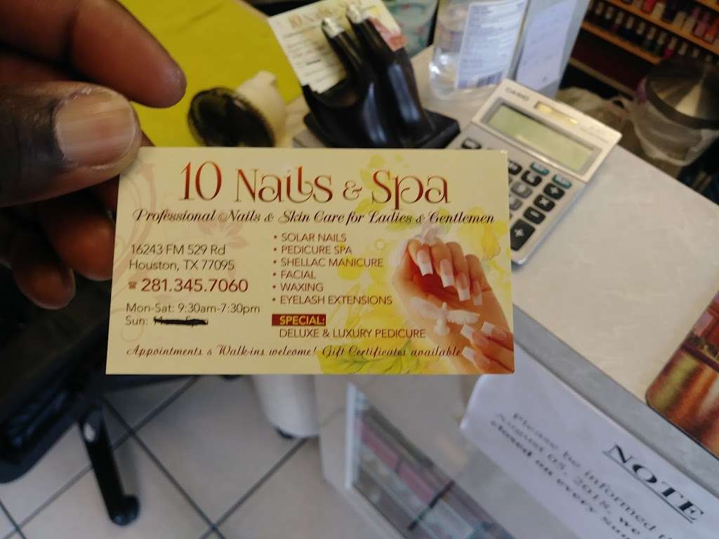 10 NAILS & SPA | 16243 Farm to Market Rd 529, Houston, TX 77095, USA | Phone: (281) 345-7060