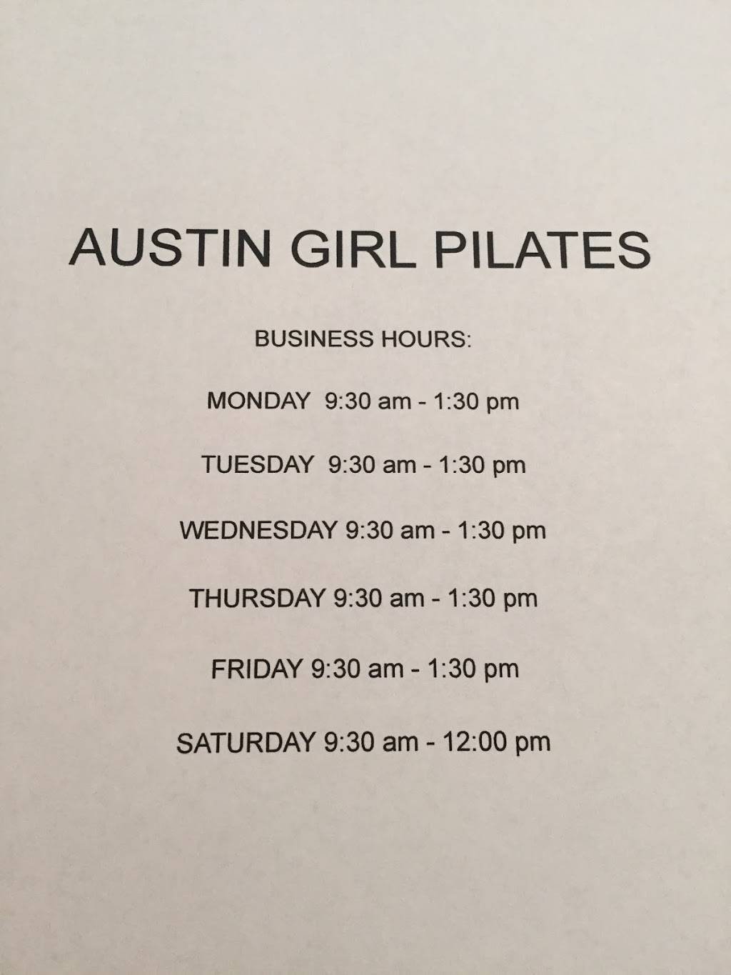 Austin Girl Pilates | 4509 Colorado Crossing, Austin, TX 78731, USA | Phone: (512) 206-0537