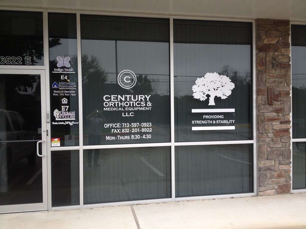 Century Orthotics & Medical Equipment LLC | 16522 House Hahl Road E2, Cypress, TX 77433, USA | Phone: (713) 597-0923