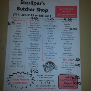 Starlipers Custom Butchering | 13787 Buchanan Trail W, Mercersburg, PA 17236, USA | Phone: (717) 328-5125