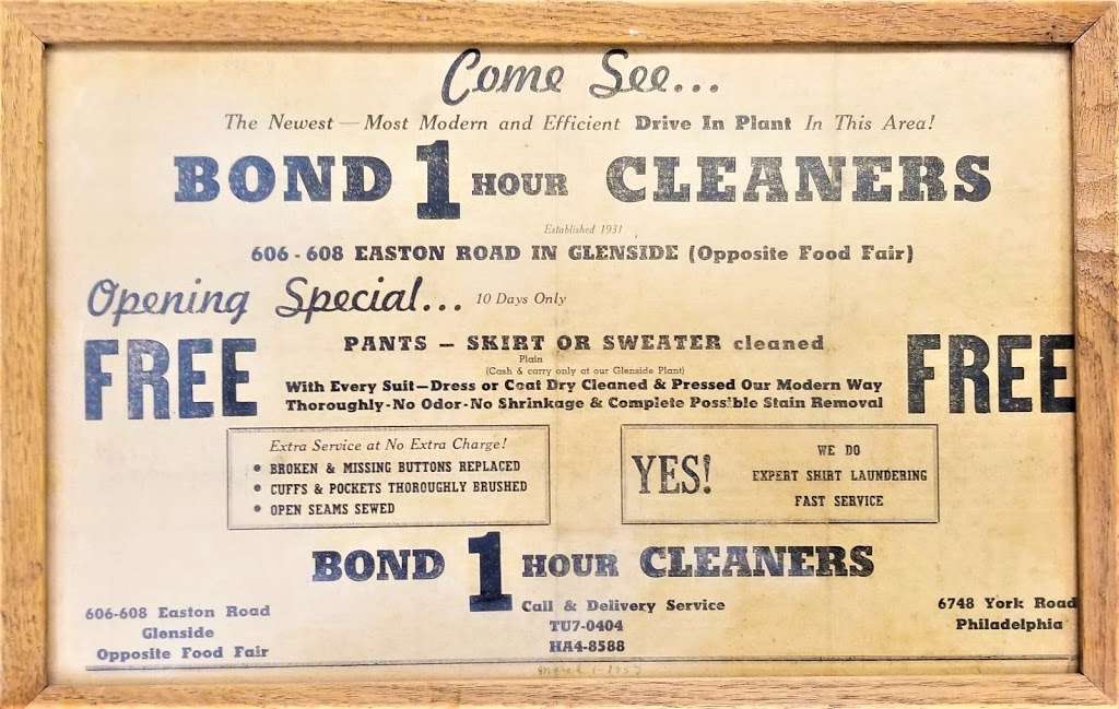 Bond Cleaners | 608 N Easton Rd, Glenside, PA 19038 | Phone: (215) 887-0404