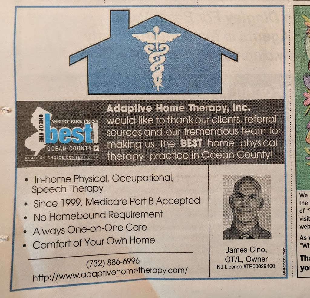 Adaptive Home Therapy Inc. | 213 Benjamin St, Toms River, NJ 08755, USA | Phone: (732) 886-6996