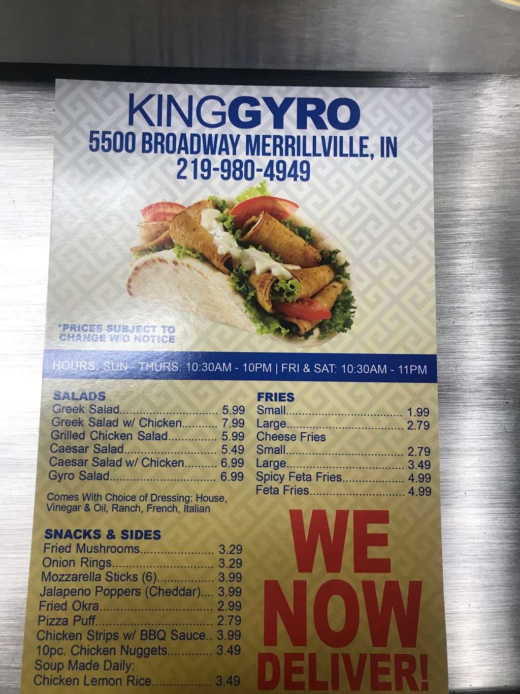 King Gyros | 5500 Broadway, Merrillville, IN 46410 | Phone: (219) 980-4949