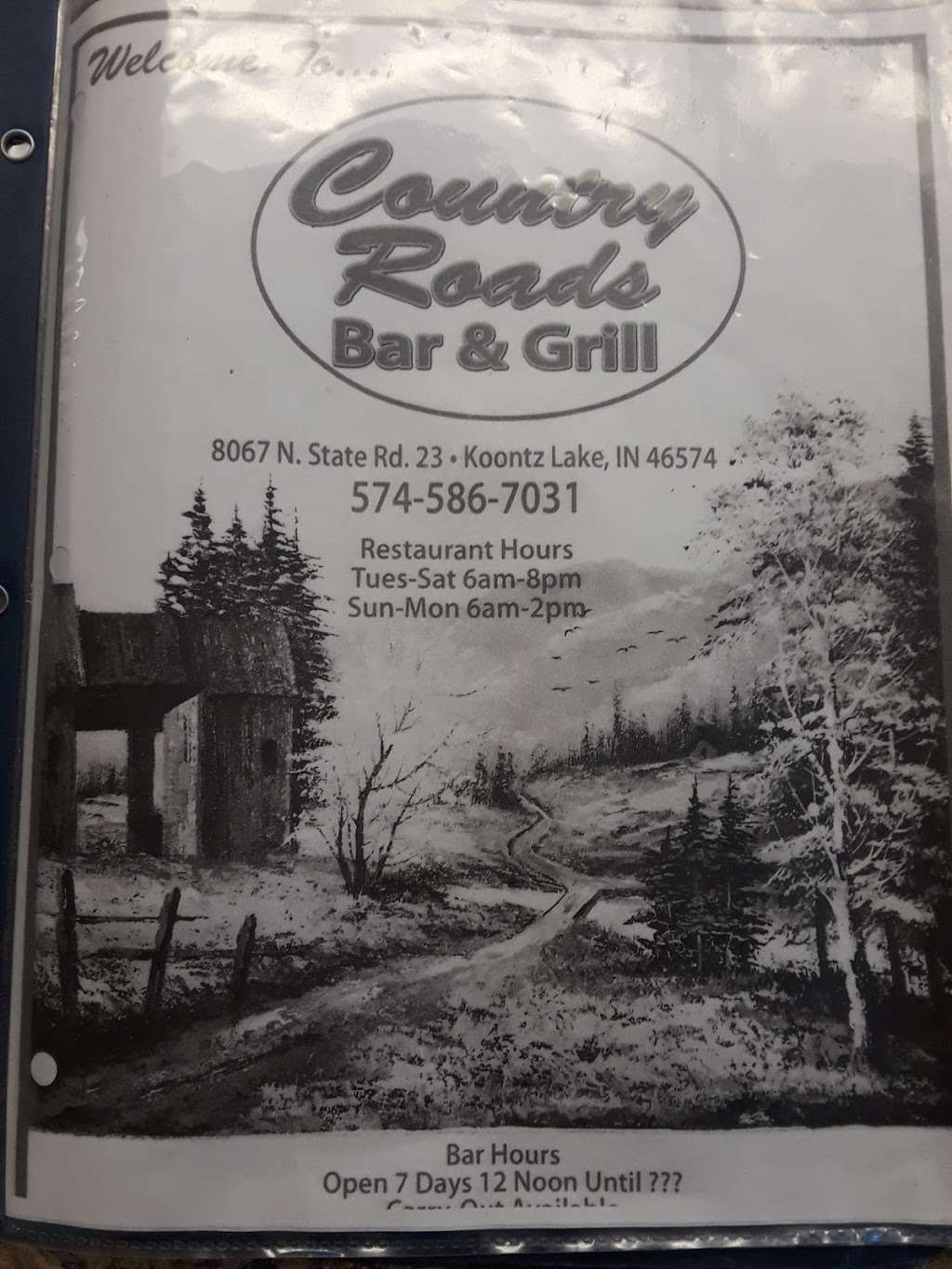 Country Roads Bar & Grill | 8067 IN-23, Walkerton, IN 46574, USA | Phone: (574) 586-7031