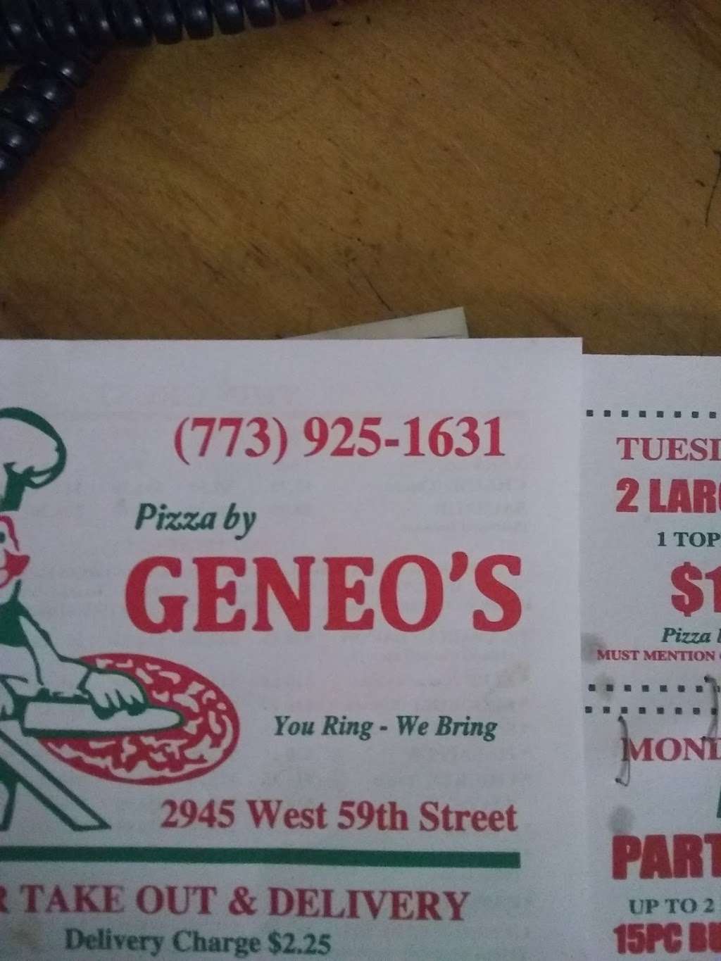 Pizza By Geneos | 2945 W 59th St, Chicago, IL 60629, USA | Phone: (773) 925-1631 Pizza By Geneos | 2945 W 59th St, Chicago, IL 60629, USA | Phone: (773) 925-1631