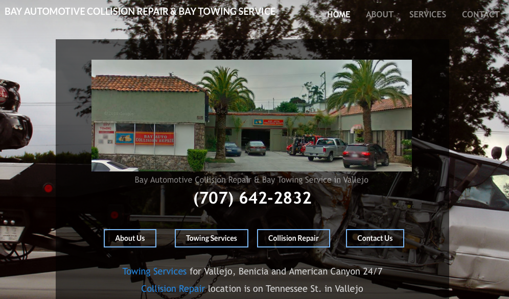 Bay Towing & Collision Services | 515 Tennessee St, Vallejo, CA 94590, USA | Phone: (707) 642-2832