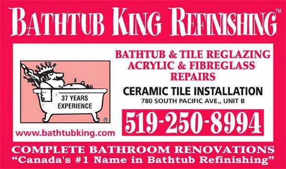 Bathtub King Refinishing | 780 S Pacific Ave, Windsor, ON N8X 2X2, Canada | Phone: (519) 250-8994
