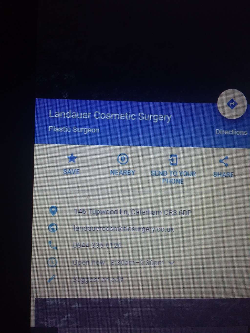 Landauer Cosmetic Surgery | 146 Tupwood Ln, Caterham CR3 6DP, UK | Phone: 0844 335 6126