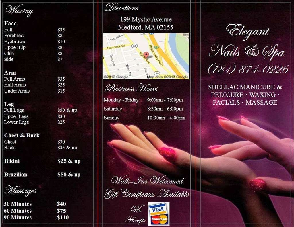 Elegant Nails & Spa | 199 Mystic Ave, Medford, MA 02155 | Phone: (781) 874-0226