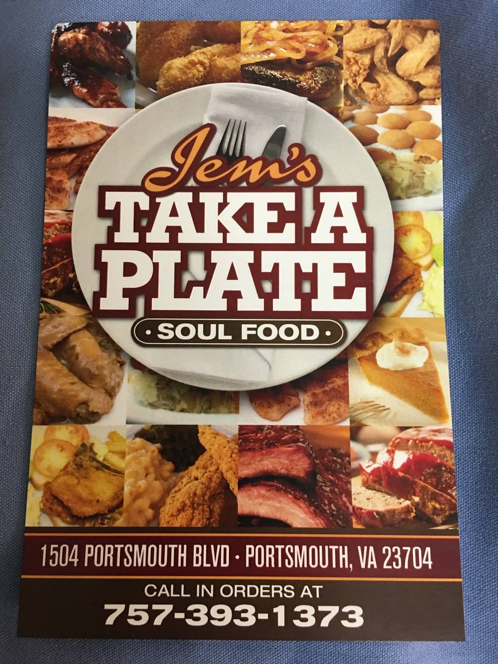 Jems " take a plate" | 1504 Portsmouth Blvd, Portsmouth, VA 23704, USA | Phone: (757) 393-1373