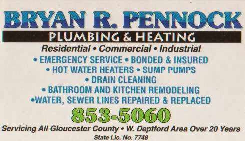 Bryan R Pennock Plumbing & Heating | 266 Middlesex Ave, Thorofare, NJ 08086, USA | Phone: (856) 853-5060