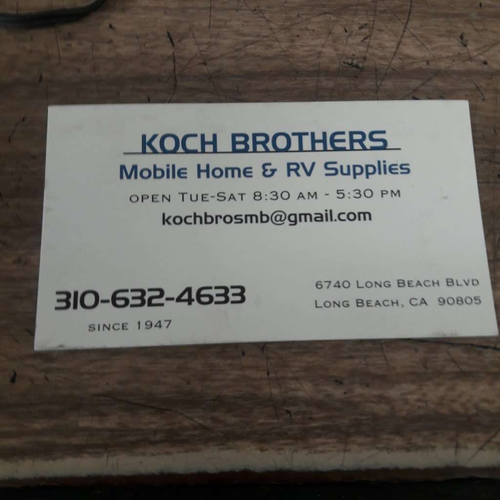 Koch Brothers Mobile Home & RV Supplies | 6740 Long Beach Boulevard, Long Beach, CA 90805, USA | Phone: (310) 632-4633
