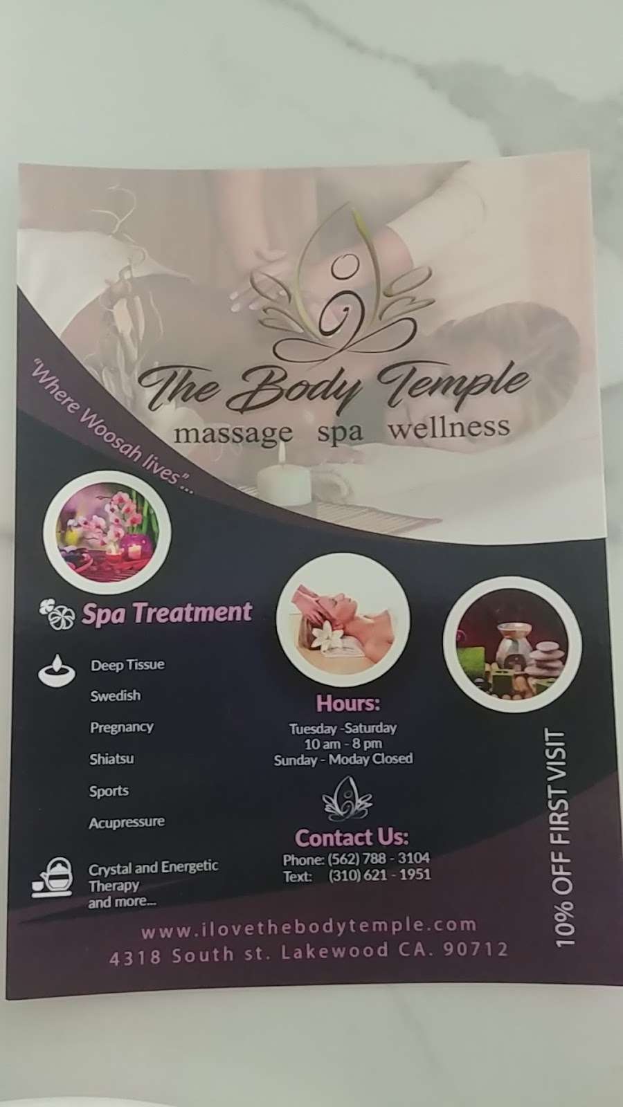 The Body Temple Massage Spa and Wellness | 4318 South St, Lakewood, CA 90712 | Phone: (562) 788-3104