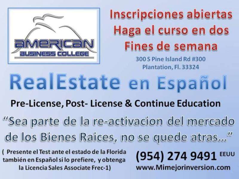 REAL ESTATE SCHOOL, ESCUELA DE REAL ESTATE, Orlando Bohorquez, H | 6662 Stirling Rd, Hollywood, FL 33024, USA | Phone: (954) 258-3999