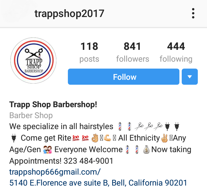 Trapp Shop Babershop | 5140 E Florence Ave, Bell, CA 90201, USA | Phone: (323) 484-9001