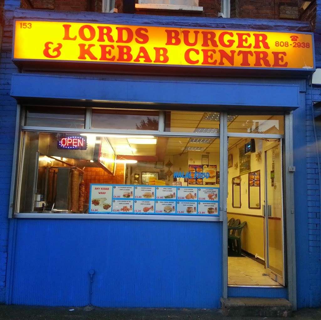 Lords Burger & Kebab Centre | 153 Lordship Ln, Tottenham, London N17 6XE, UK | Phone: 020 8808 2938