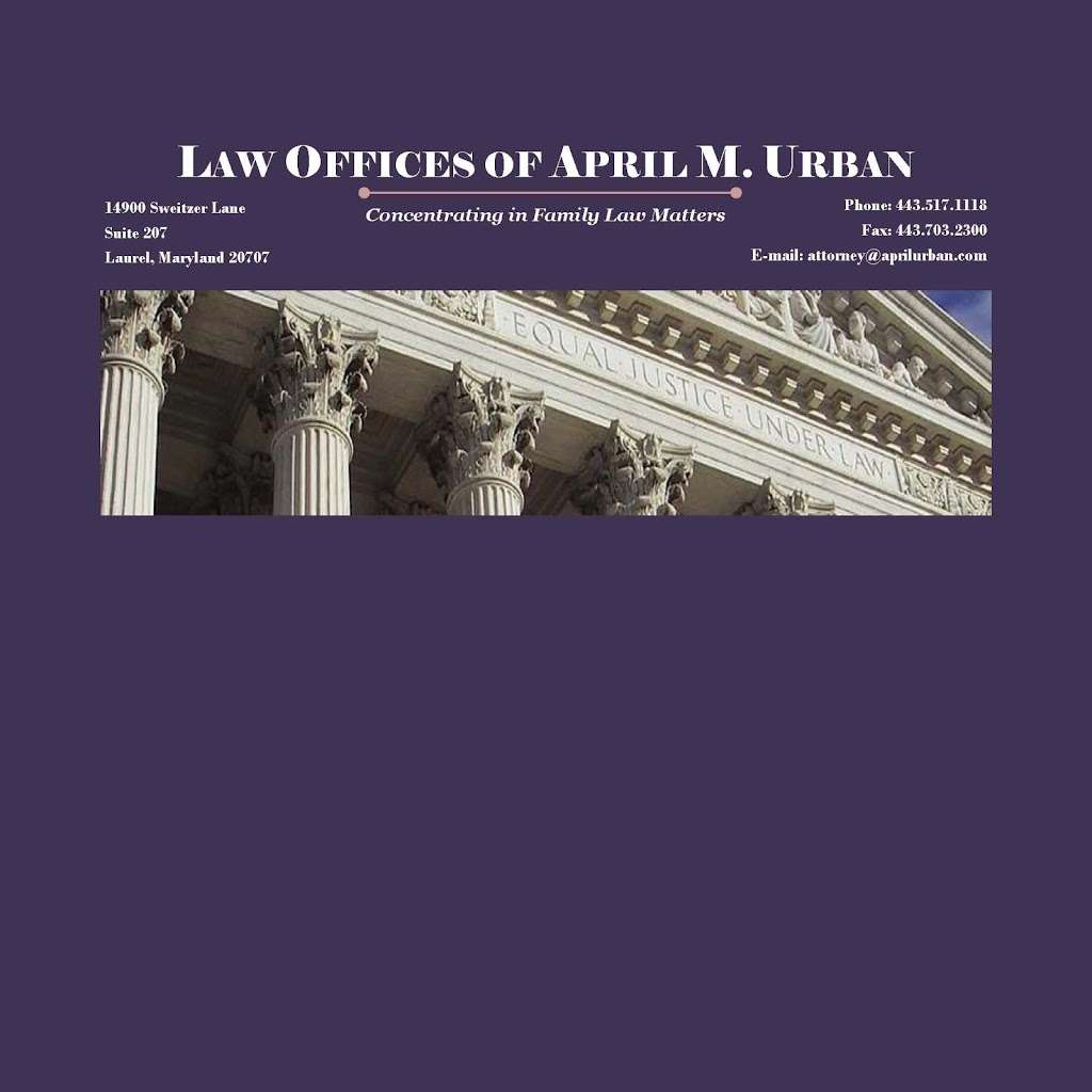 Law Offices of April M. Urban, LLC | 14900 Sweitzer Ln #207, Laurel, MD 20707, USA | Phone: (443) 517-1118