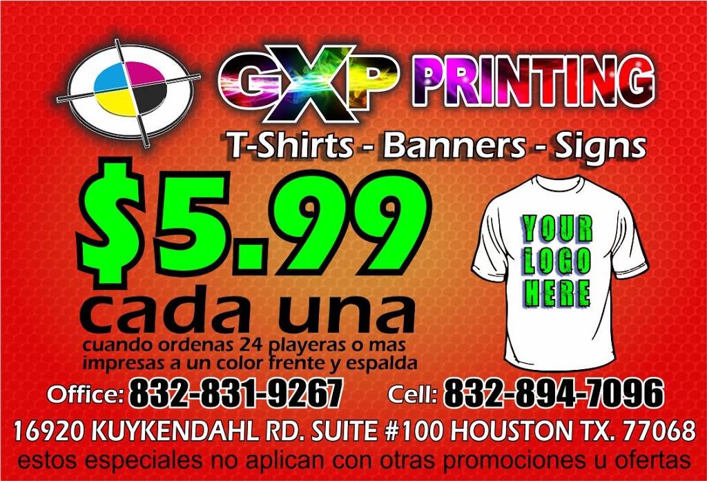 GXP Printing | 16920 Kuykendahl Rd #100, Houston, TX 77068, USA | Phone: (832) 831-9267