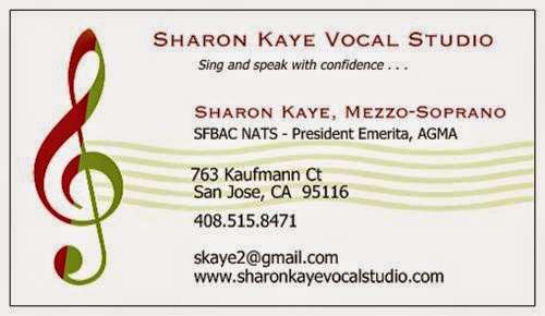 Sharon Kaye Vocal Studio | 763 Kaufmann Ct, San Jose, CA 95116, USA | Phone: (408) 515-8471