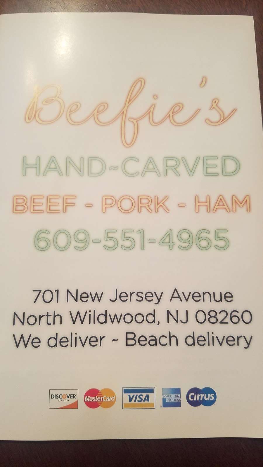 Beefies | 701 New Jersey Ave, North Wildwood, NJ 08260, USA | Phone: (609) 551-4965