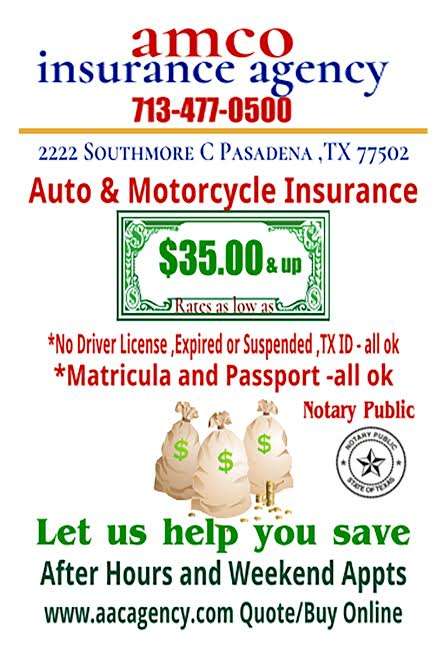 Amco Auto Insurance | 2222 Southmore Ave, Pasadena, TX 77502 | Phone: (713) 477-0500