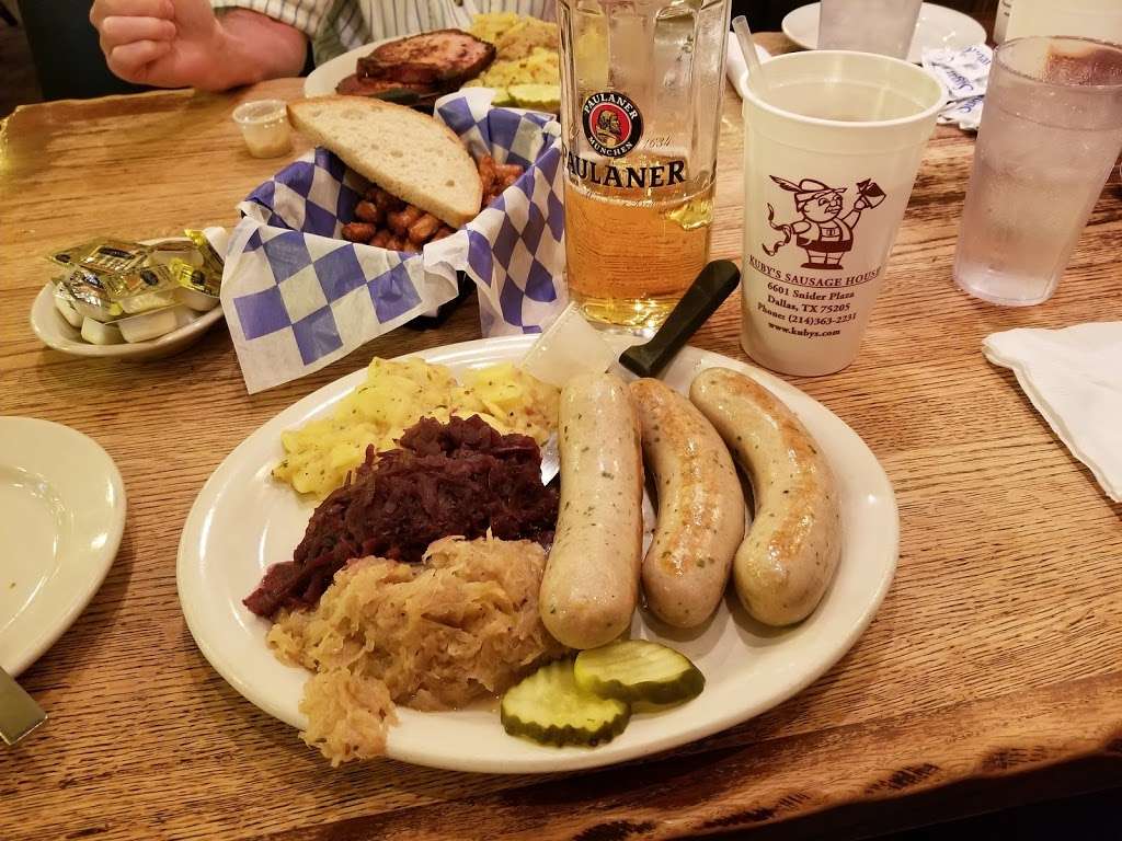 Kubys Sausage House | 6601 Snider Plaza, Dallas, TX 75205, USA | Phone: (214) 363-2231