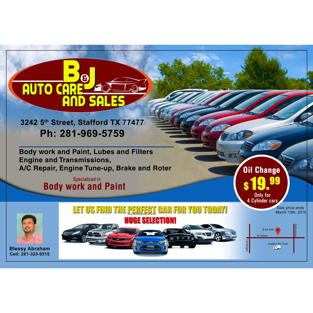 B&J Auto care and Sales | 3242 5th St, Stafford, TX 77477 | Phone: (281) 323-9315